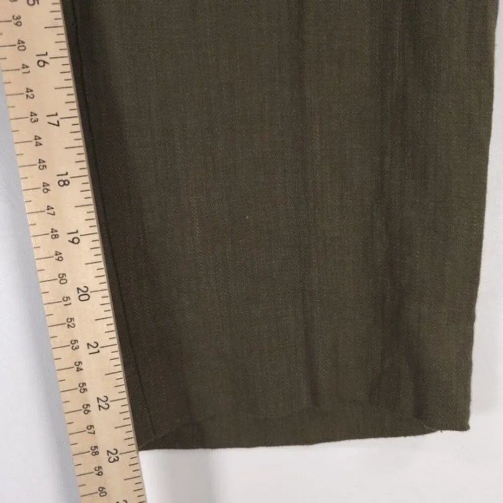 NWOT ZARA LINEN Blend Wide Leg‎ Knit Pants Trousers Crop 2753/220/505 MEDIUM